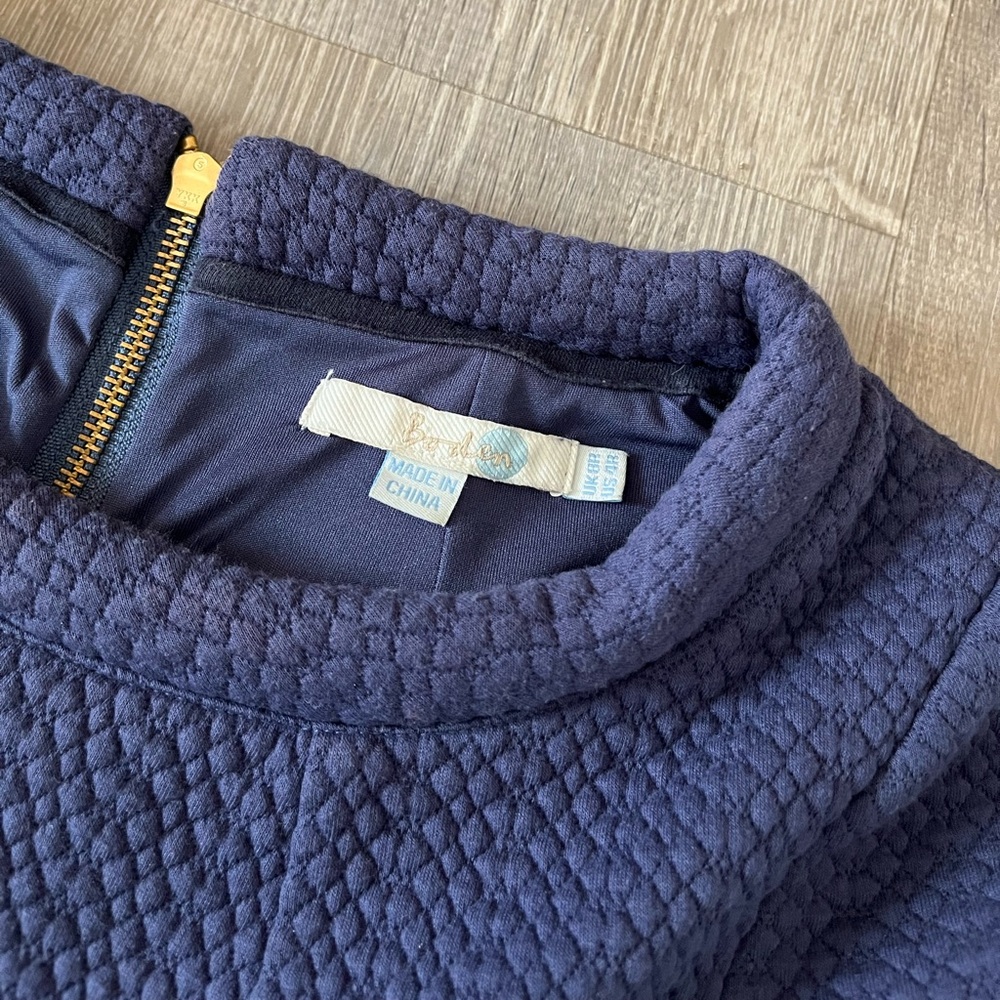 Boden Sixties Jacquard Dress in Navy Blue US 4 Anthro $118 - Picture 8 of 16